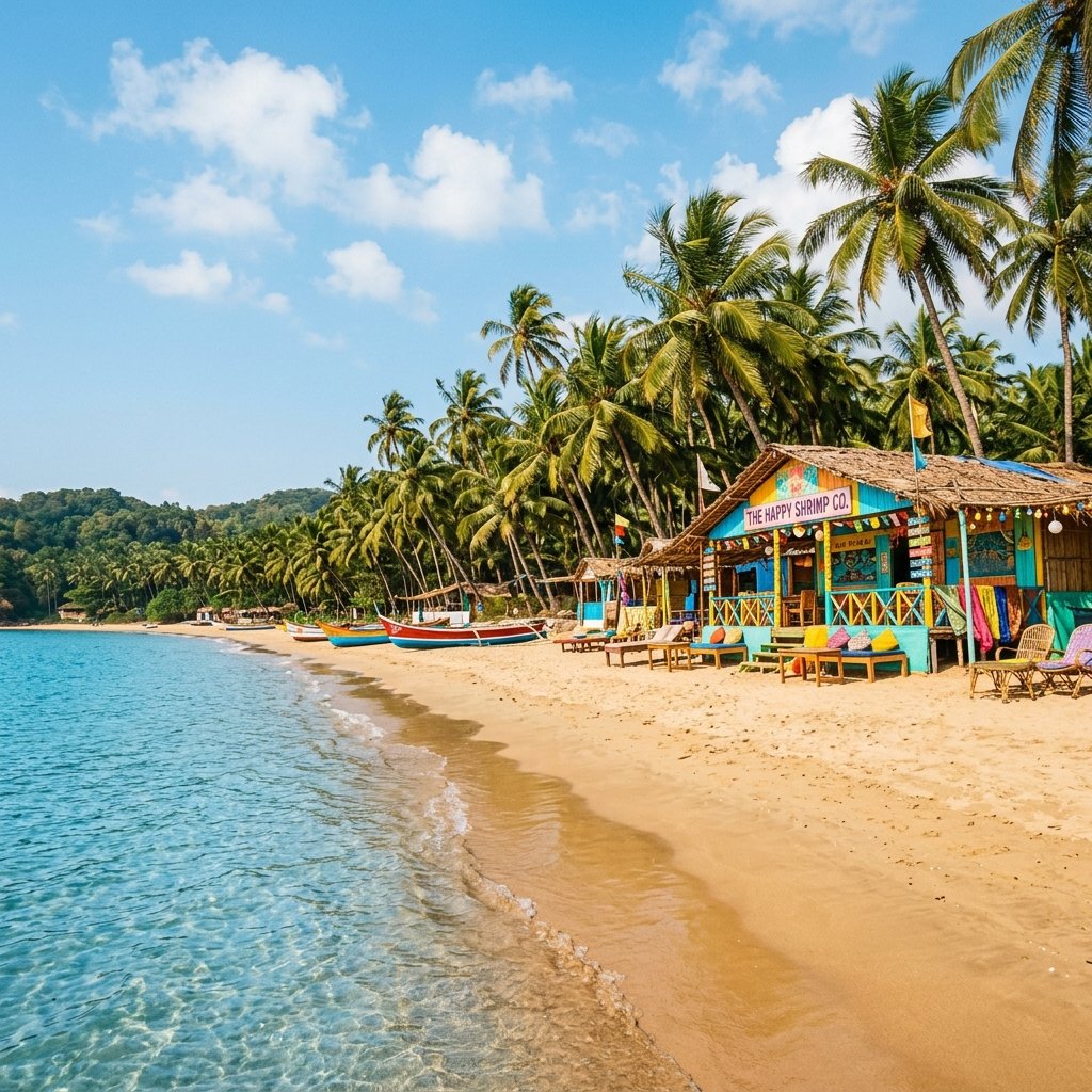 Beautiful Goa beach for budget travelers